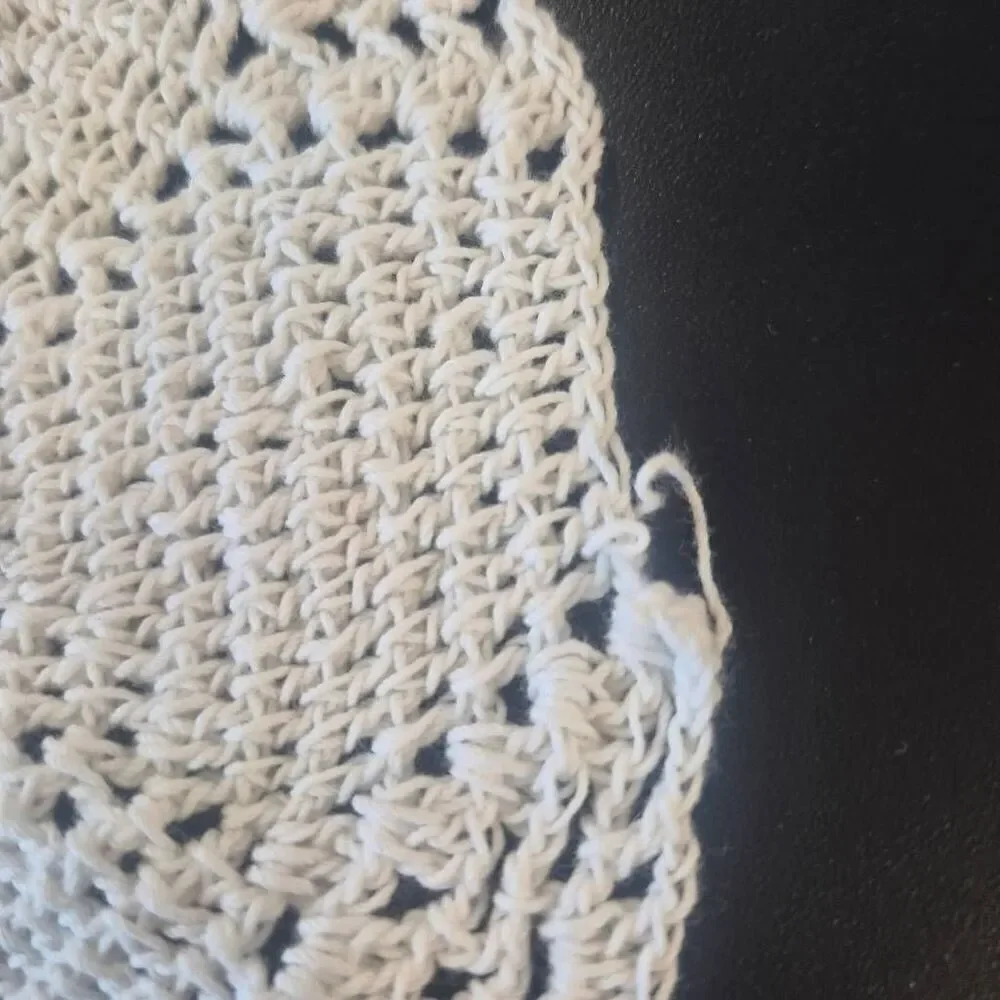 Doily, Vintage White Cotton 7.25